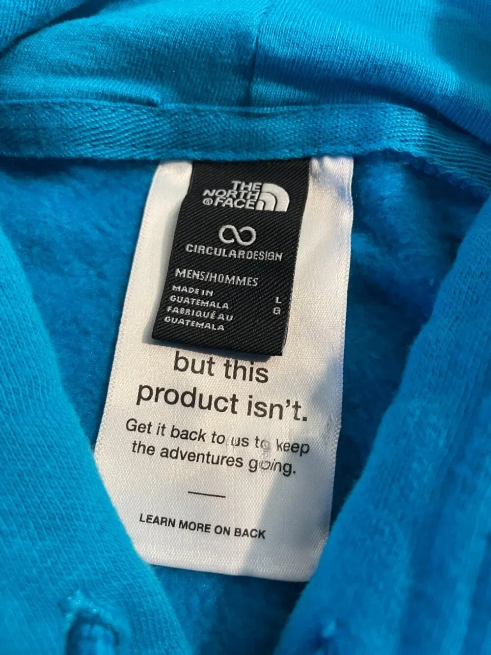 North Face Men's Hoodie Size L Blue Logo Oversized Gorpcore Outdoors Hiking